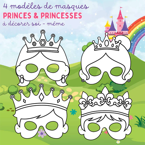24 masques princes & princesses à décorer