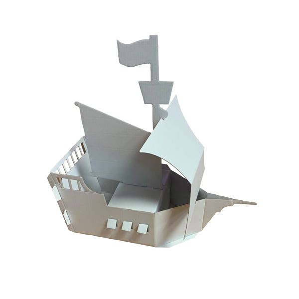 Bateau en carton blanc à décorer 40*17*44cm