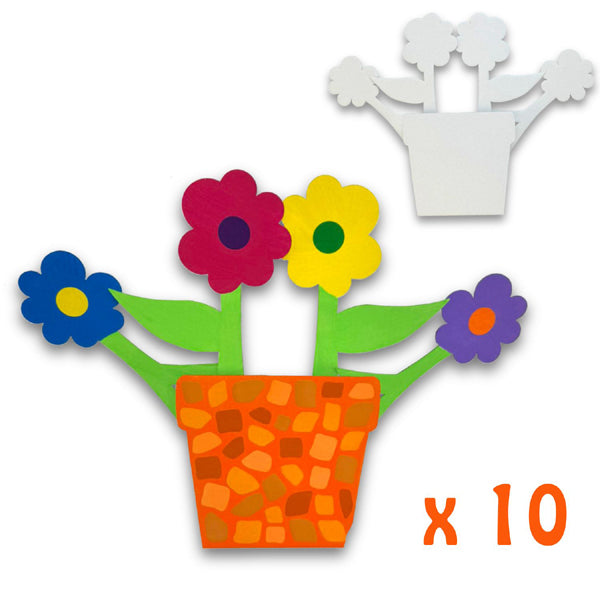 10 pots de fleurs en carton à décorer