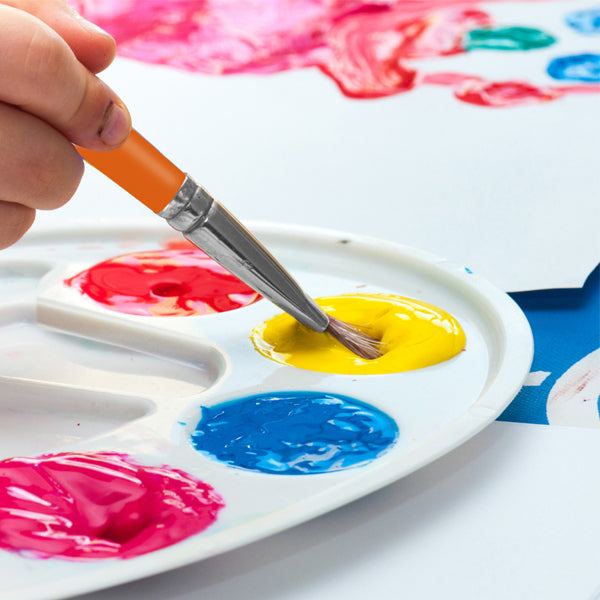 Palette de peinture en plastique ovale blanche - 17 alvéoles