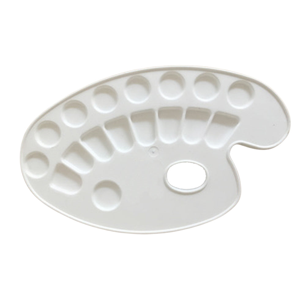 Palette de peinture en plastique ovale blanche - 17 alvÃ©oles
