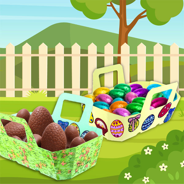 5 paniers en carton à décorer