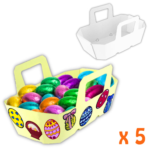 5 paniers en carton à décorer