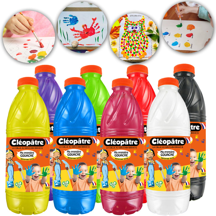 Lot de 8 flacons Ma première Gouache BABY 2-en-1 en 1L