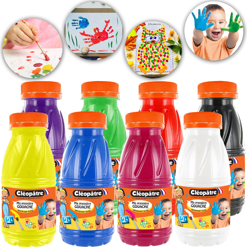 Lot de 8 flacons Ma première Gouache BABY 2-en-1 en 250ml