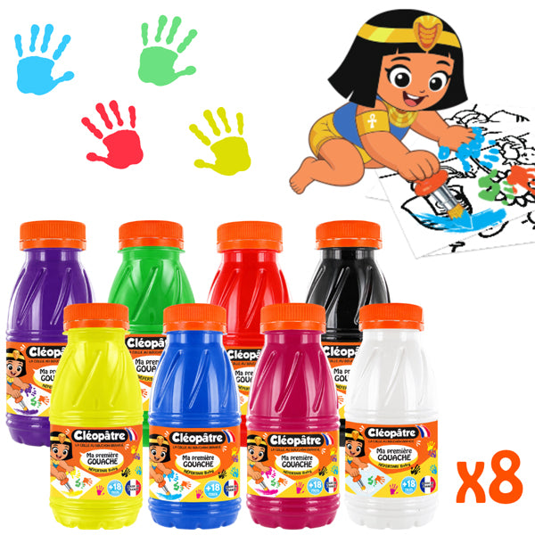 Lot de 8 flacons Ma première Gouache BABY 2-en-1 en 250ml