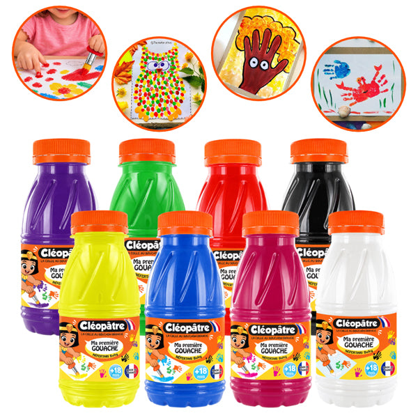 Lot de 8 flacons Ma première Gouache BABY 2-en-1 en 250ml