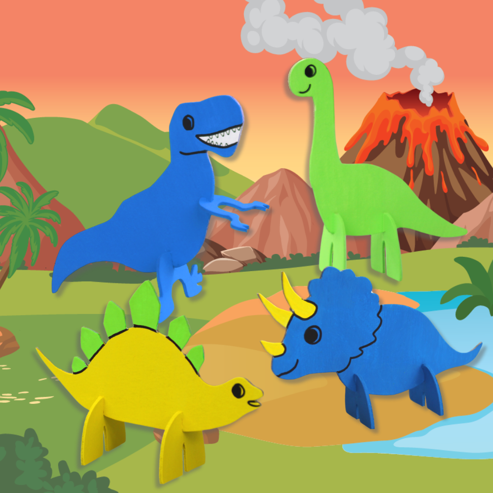 Mes 24 figurines 3D Dinosaures à décorer en Pure'Compact