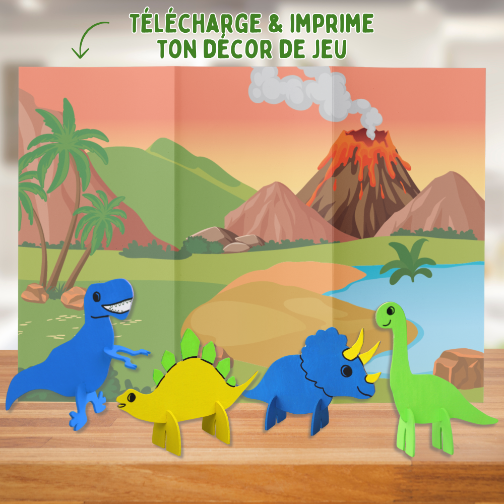 Mes 24 figurines 3D Dinosaures à décorer en Pure'Compact