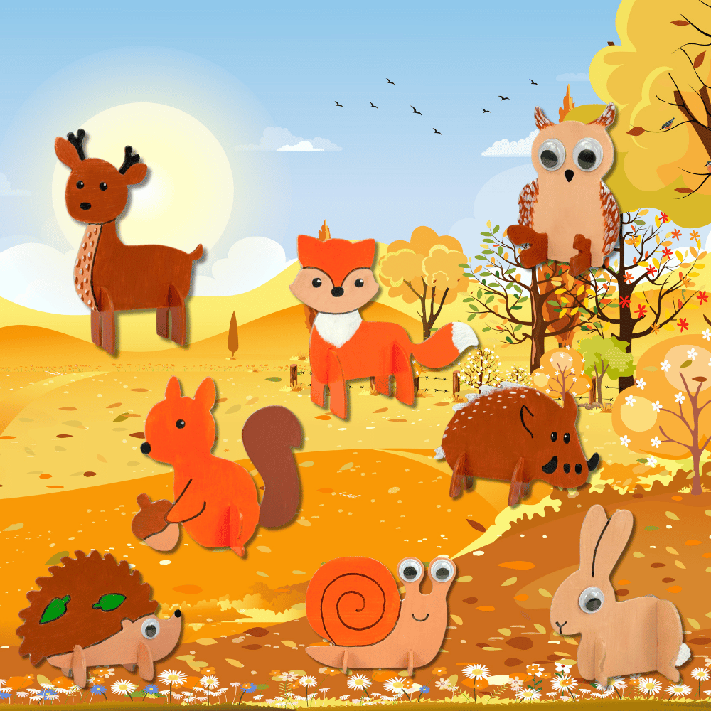 Mes 24 figurines 3D Animaux de la Forêt à décorer en Pure'Compact