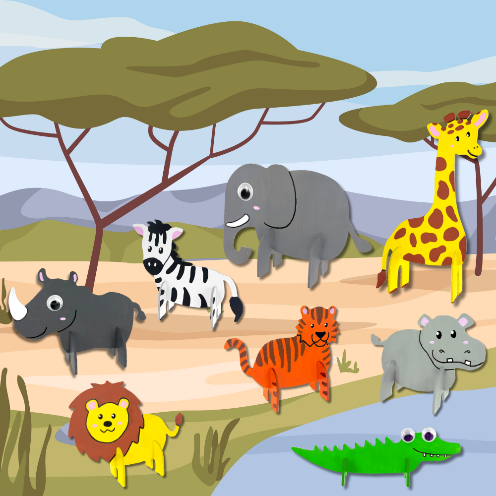 Mes 24 figurines 3D Animaux Sauvages à décorer en Pure'Compact