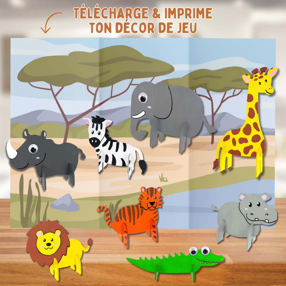 Mes 24 figurines 3D Animaux Sauvages à décorer en Pure'Compact