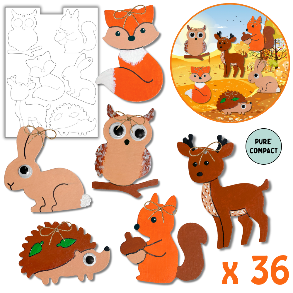 Mes 36 suspensions Animaux de la Forêt à décorer en Pure’Compact