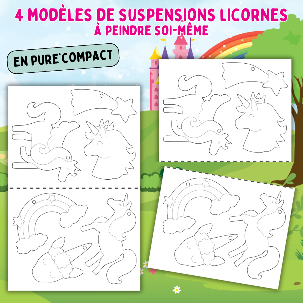 Mes 36 suspensions Licornes à décorer en Pure’Compact