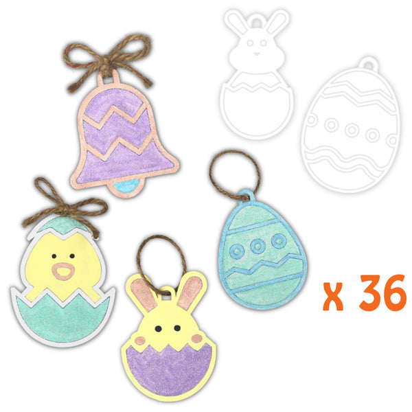 Suspensions de Pâques en carton à décorer