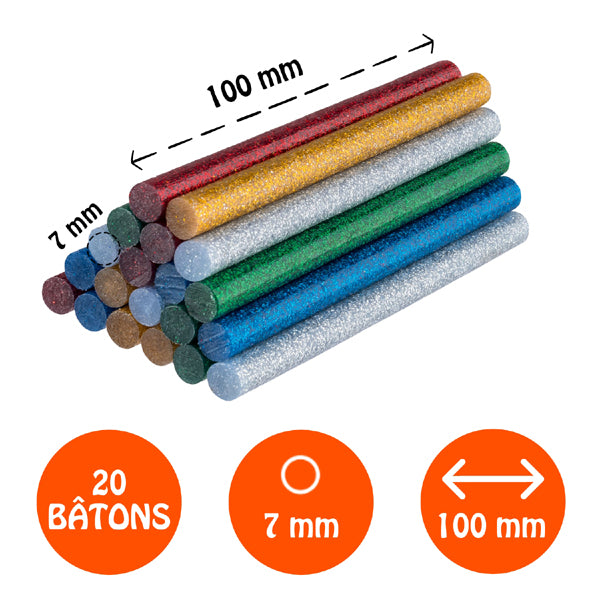 Boîte de 20 bâtons de peinture pailletée Cléo'STICK 3D Paint