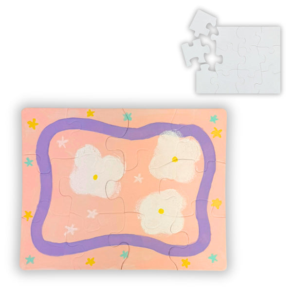 Puzzle rectangulaire 12 pièces blanc à décorer