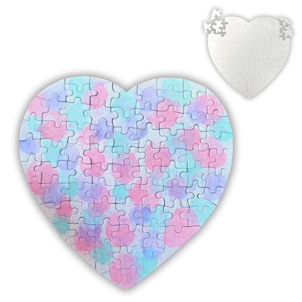 Puzzle coeur 80 pièces blanc à décorer