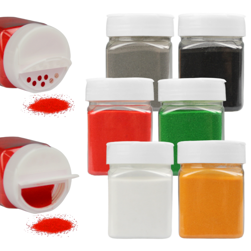 6 salières de sable coloré couleurs de Noël en 310g