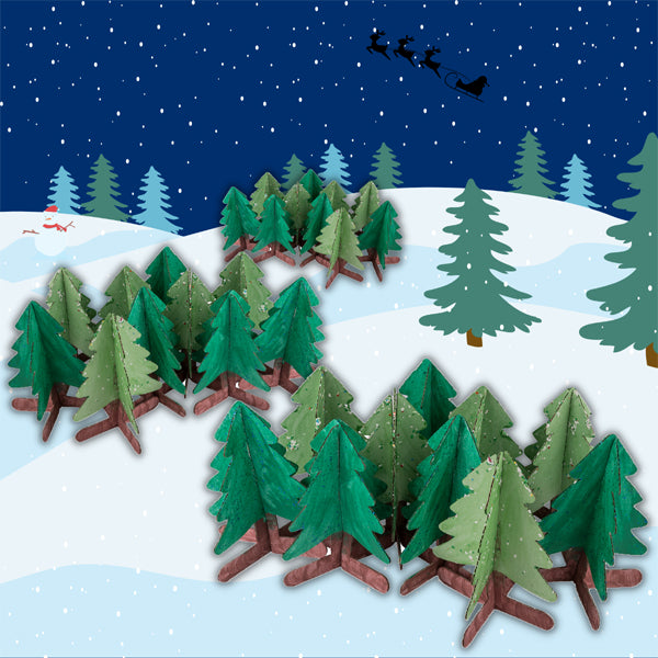 30 sapins en carton à décorer - 11cm