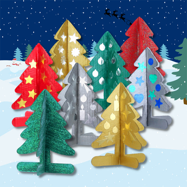 30 sapins en carton à décorer - 11cm