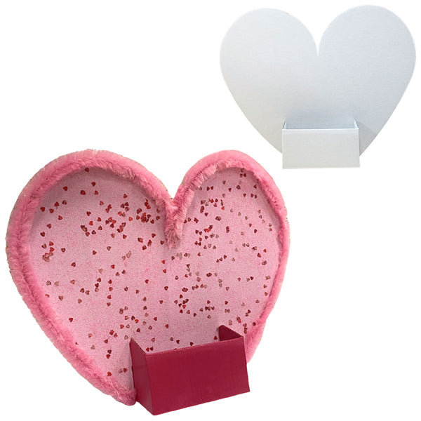 Support de téléphone cœur en carton blanc à décorer 23 x 18 cm