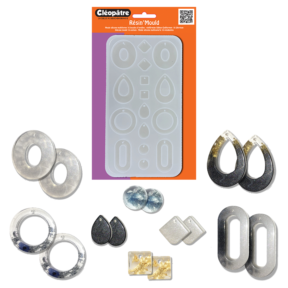 Moule résine boucles oreilles