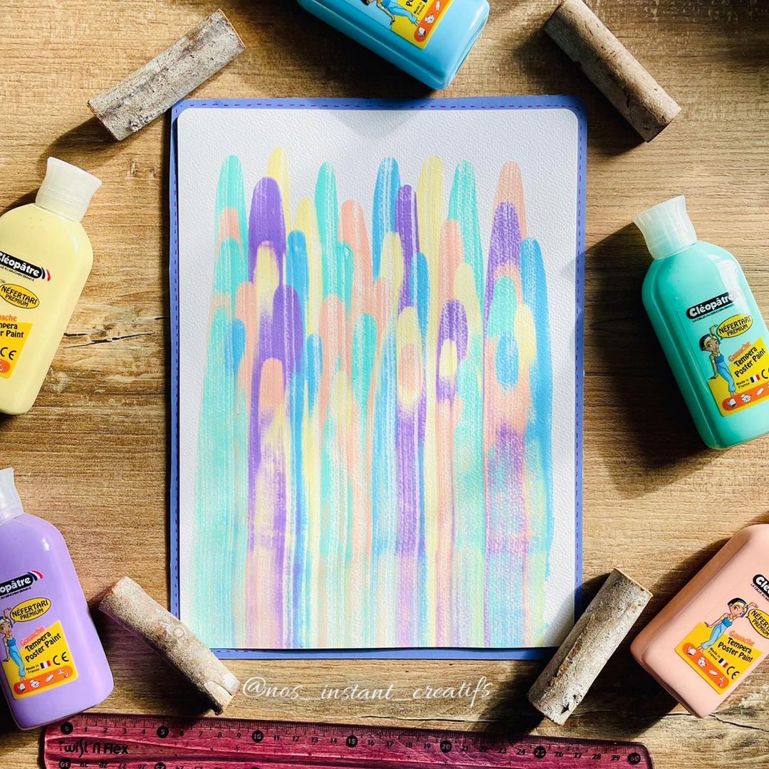 Coffret de 5 flacons de peinture gouache Pastel 100ml + 1 masque