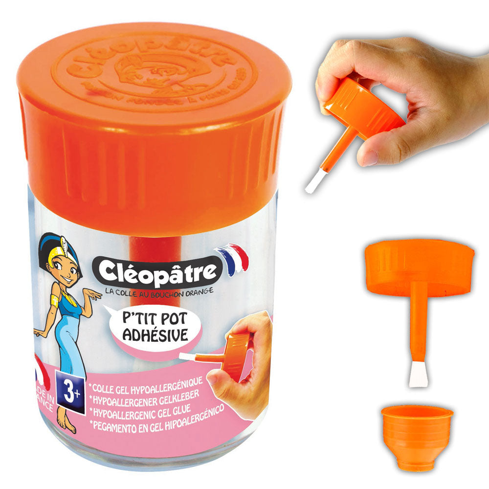 Schoolpack Colle Hypoallergénique : 16 p'tit pots pinceaux pleins 50g + recharge flacon 500g