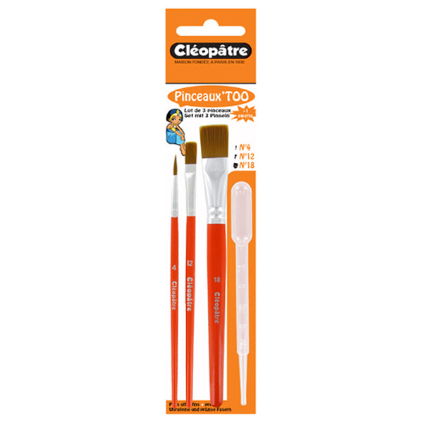 Pinceaux'too lot de 4 pièces sous blister